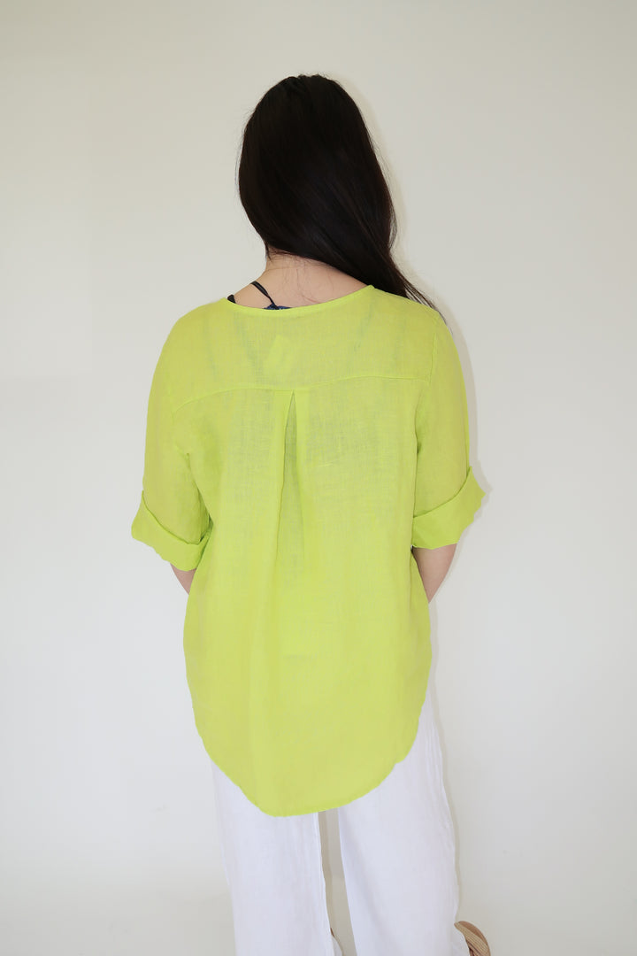 Barefoot State Linen Top - The Pink Tulip Clothing