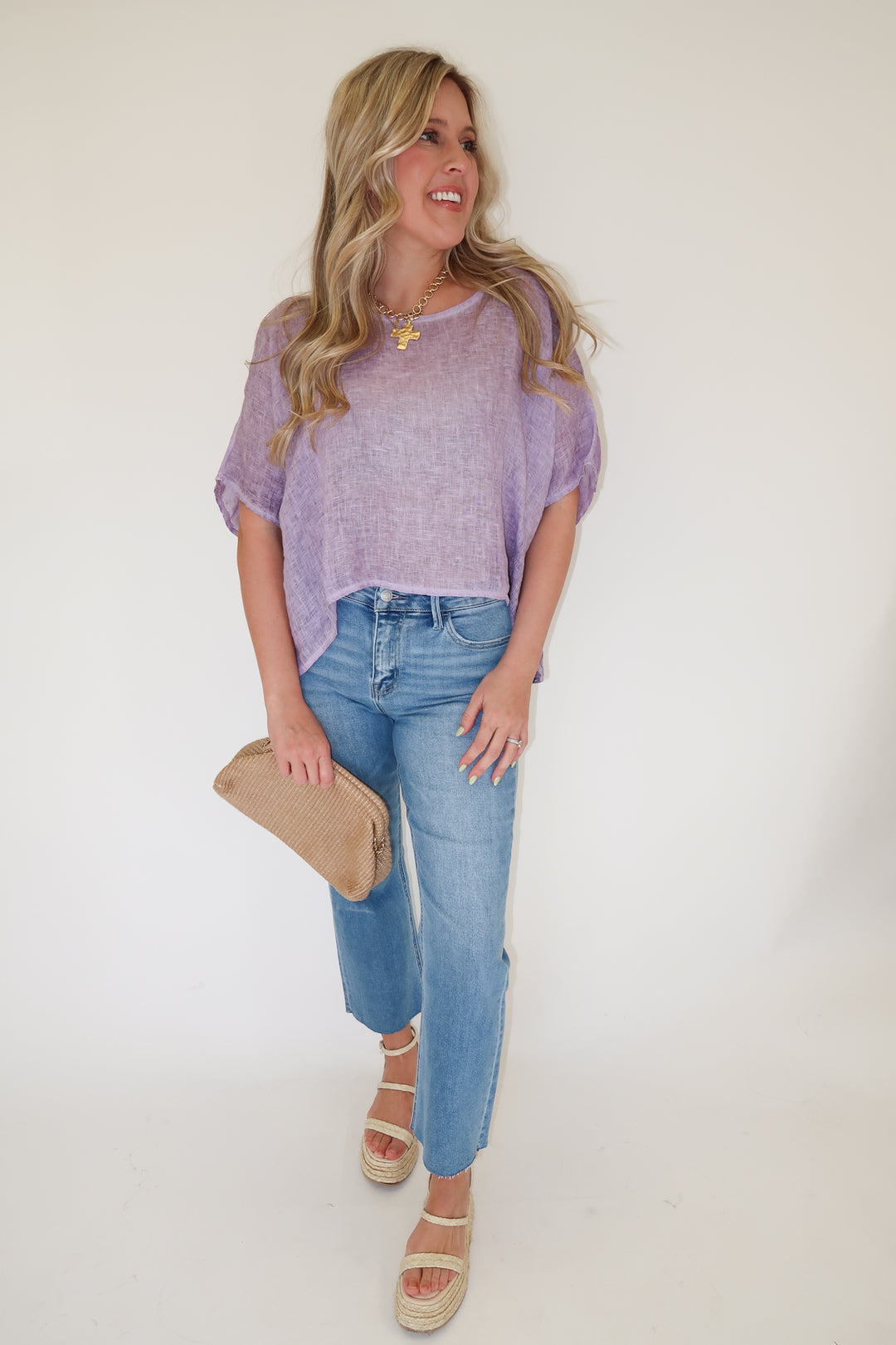 Just Enough Linen Top - The Pink Tulip Clothing