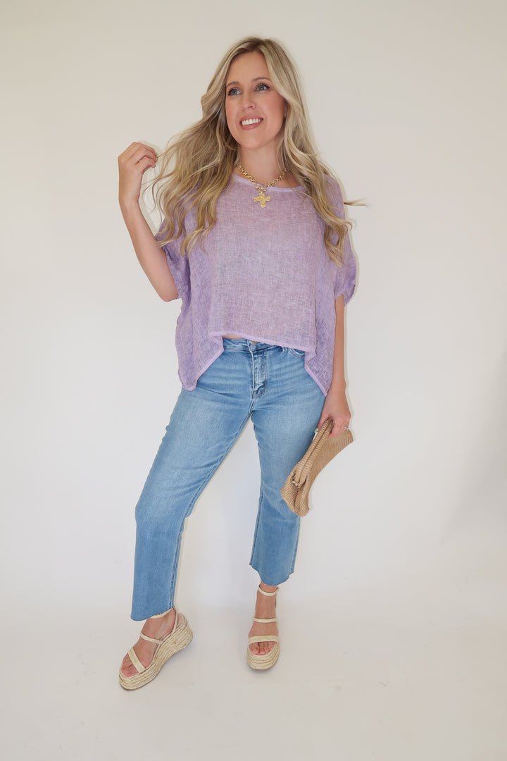 Just Enough Linen Top - The Pink Tulip Clothing