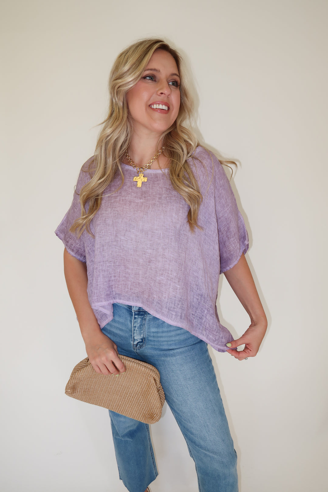Just Enough Linen Top - The Pink Tulip Clothing