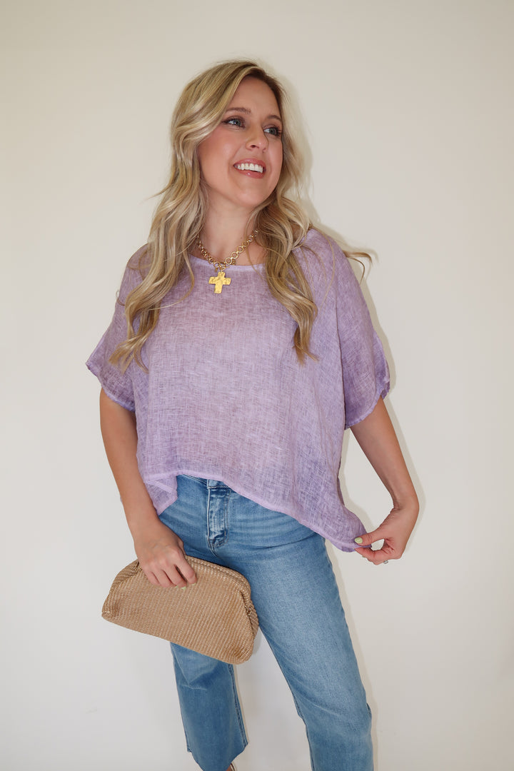 Just Enough Linen Top - The Pink Tulip Clothing