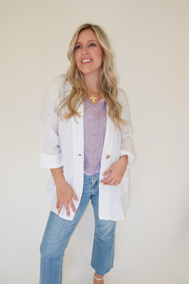 Natural State Linen Jacket - The Pink Tulip Clothing