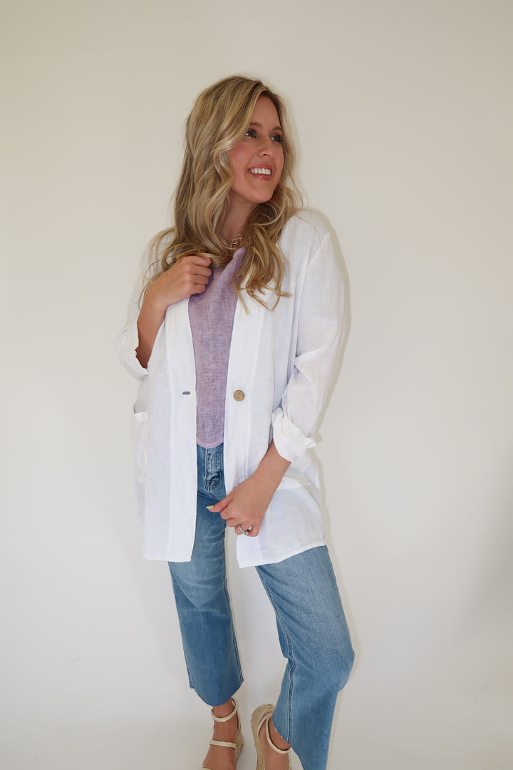 Natural State Linen Jacket - The Pink Tulip Clothing