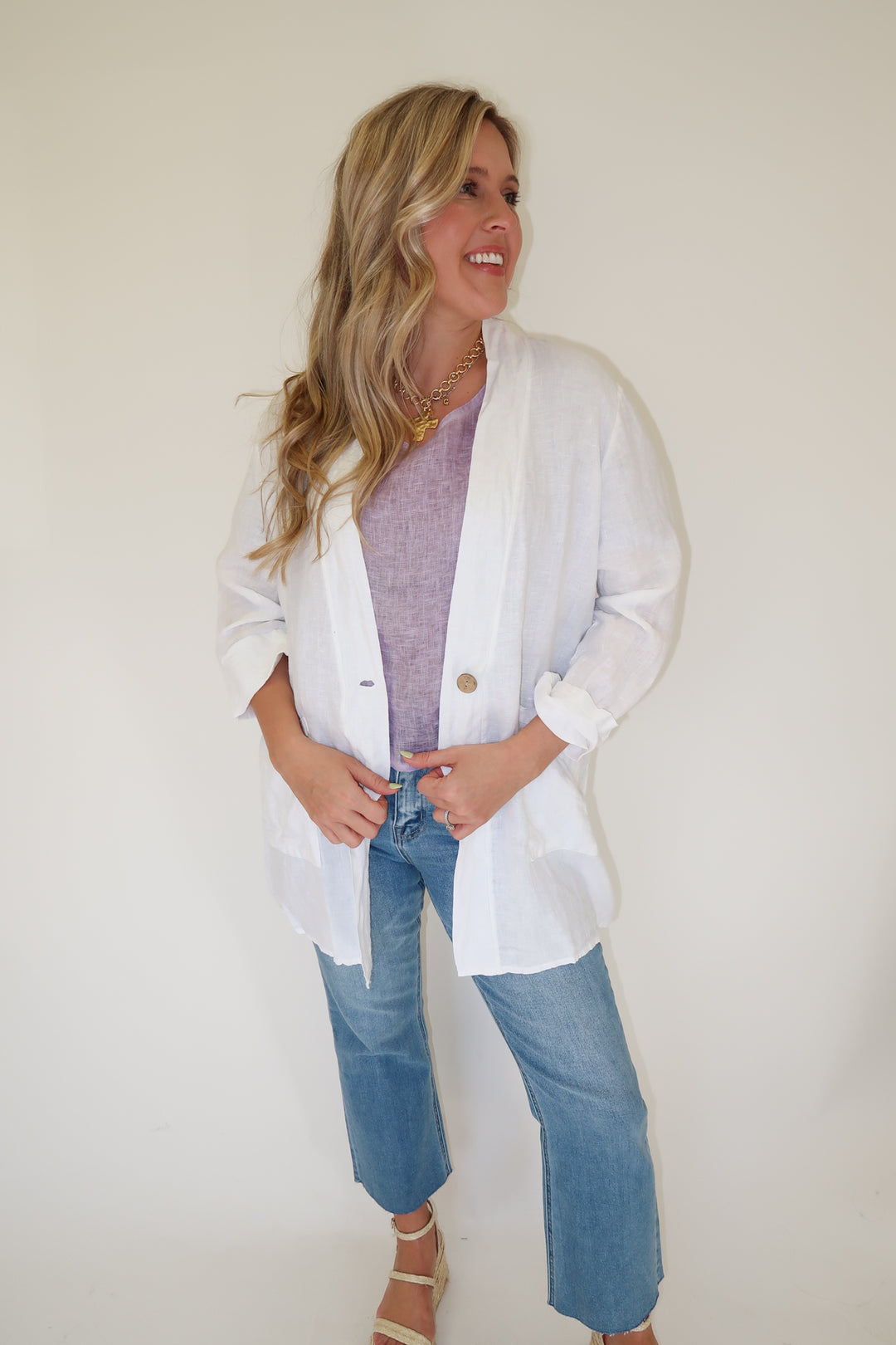 Natural State Linen Jacket - The Pink Tulip Clothing