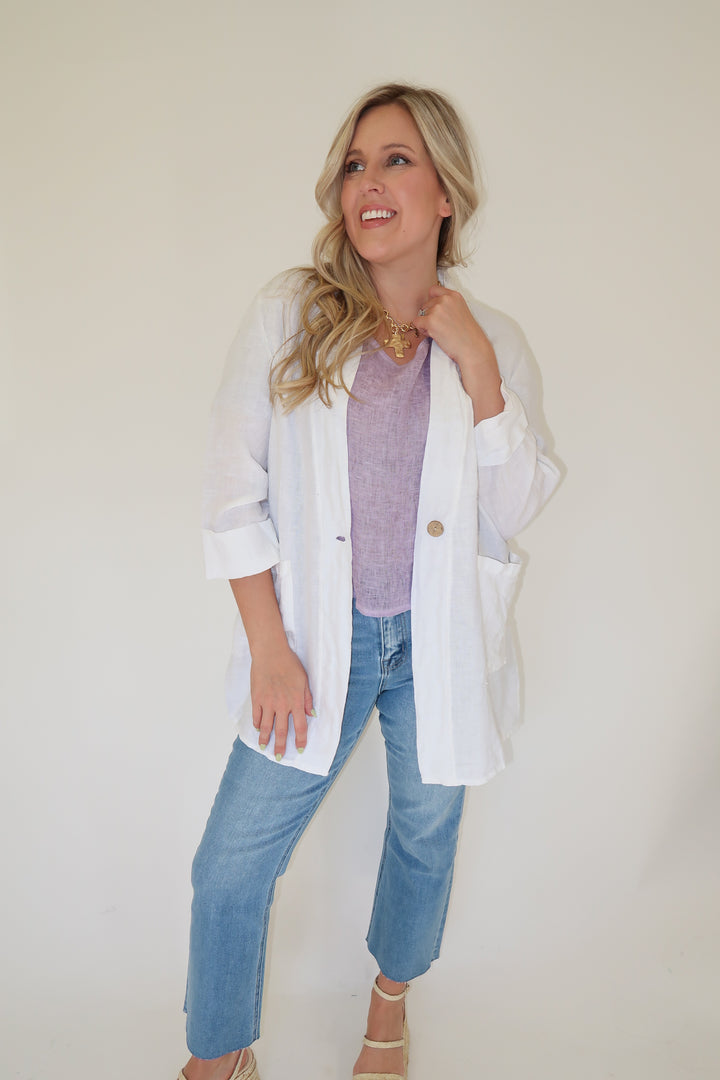 Natural State Linen Jacket - The Pink Tulip Clothing