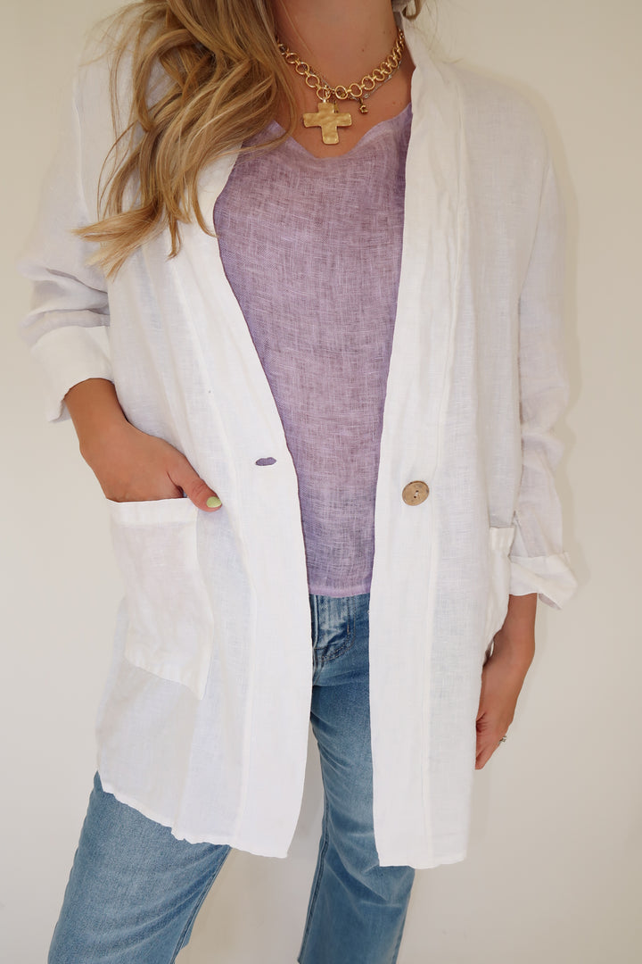 Natural State Linen Jacket - The Pink Tulip Clothing