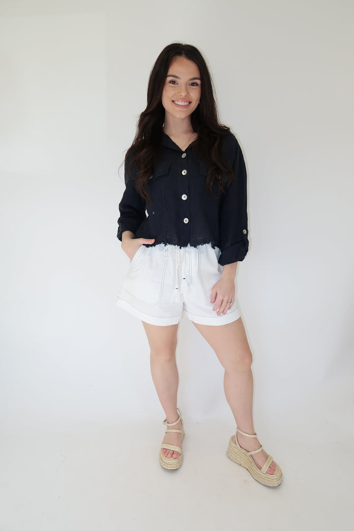 Out in the Air Linen Jacket - The Pink Tulip Clothing