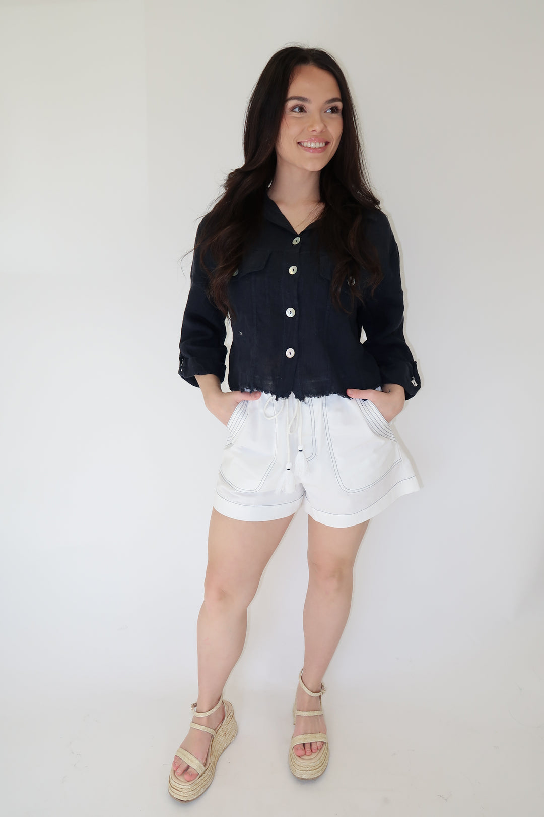 Out in the Air Linen Jacket - The Pink Tulip Clothing