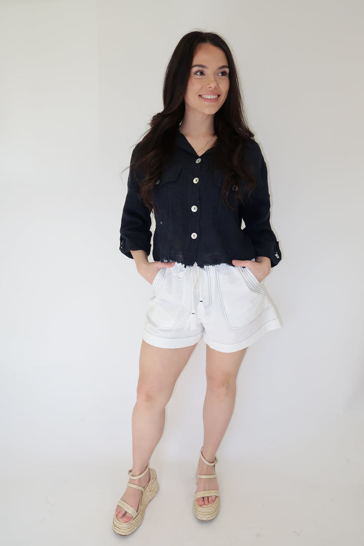 Out in the Air Linen Jacket - The Pink Tulip Clothing