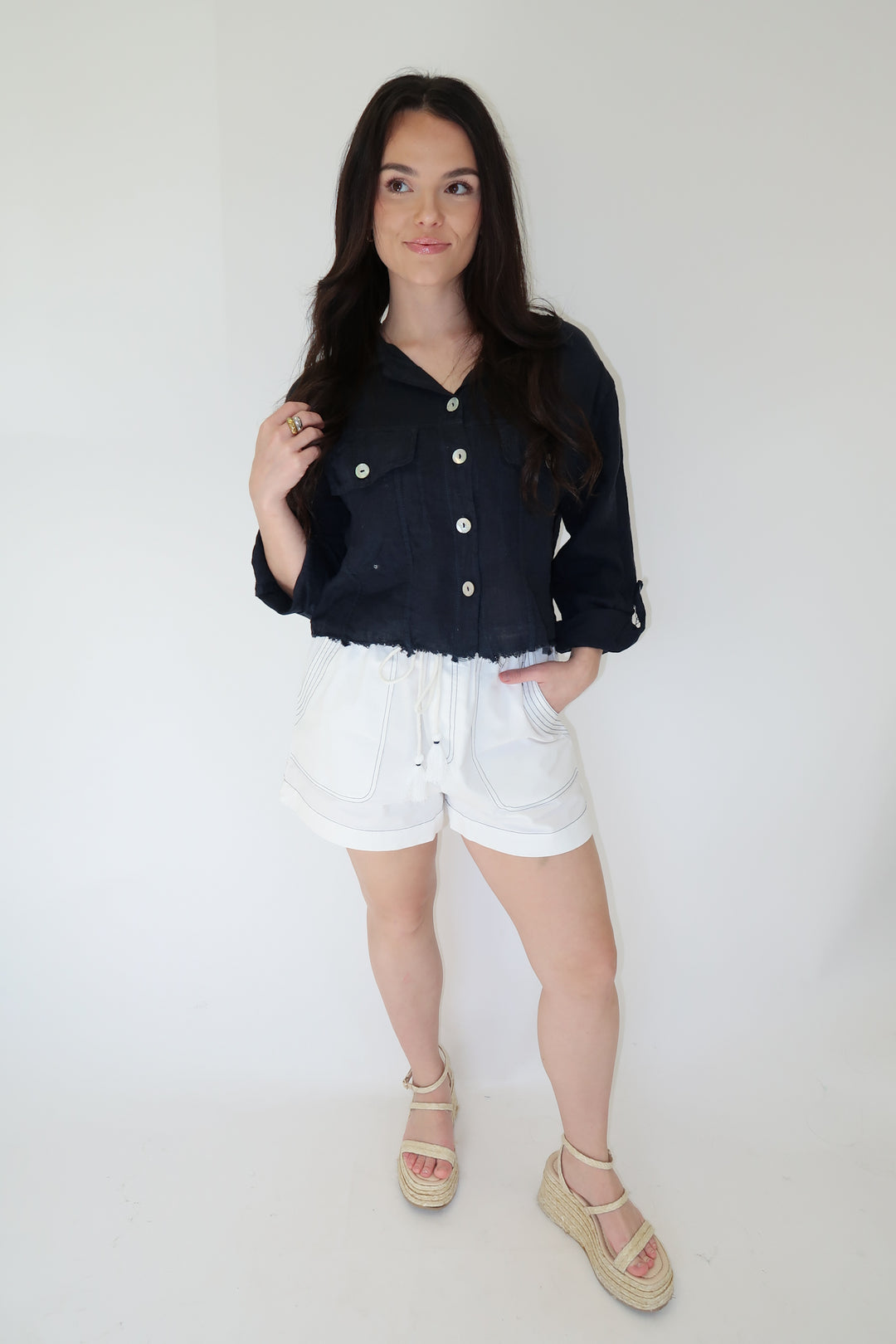 Out in the Air Linen Jacket - The Pink Tulip Clothing