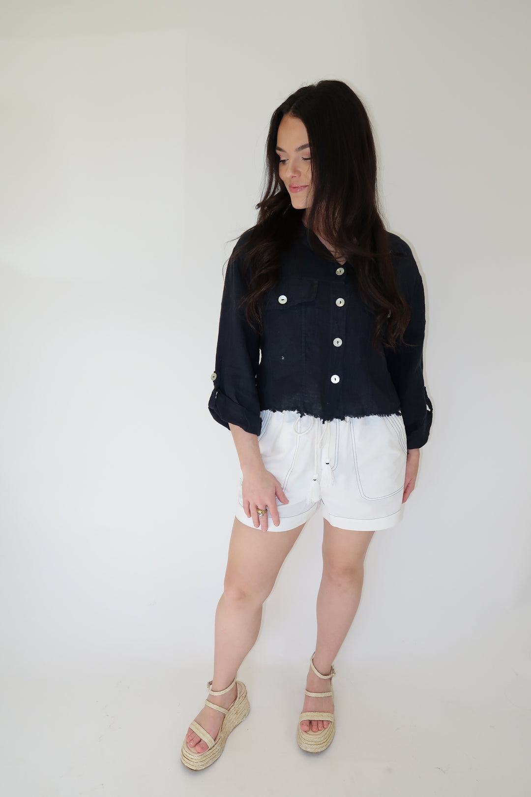 Out in the Air Linen Jacket - The Pink Tulip Clothing