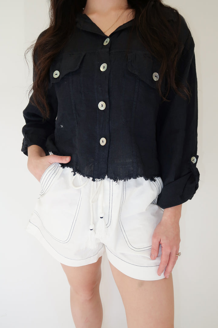 Out in the Air Linen Jacket - The Pink Tulip Clothing