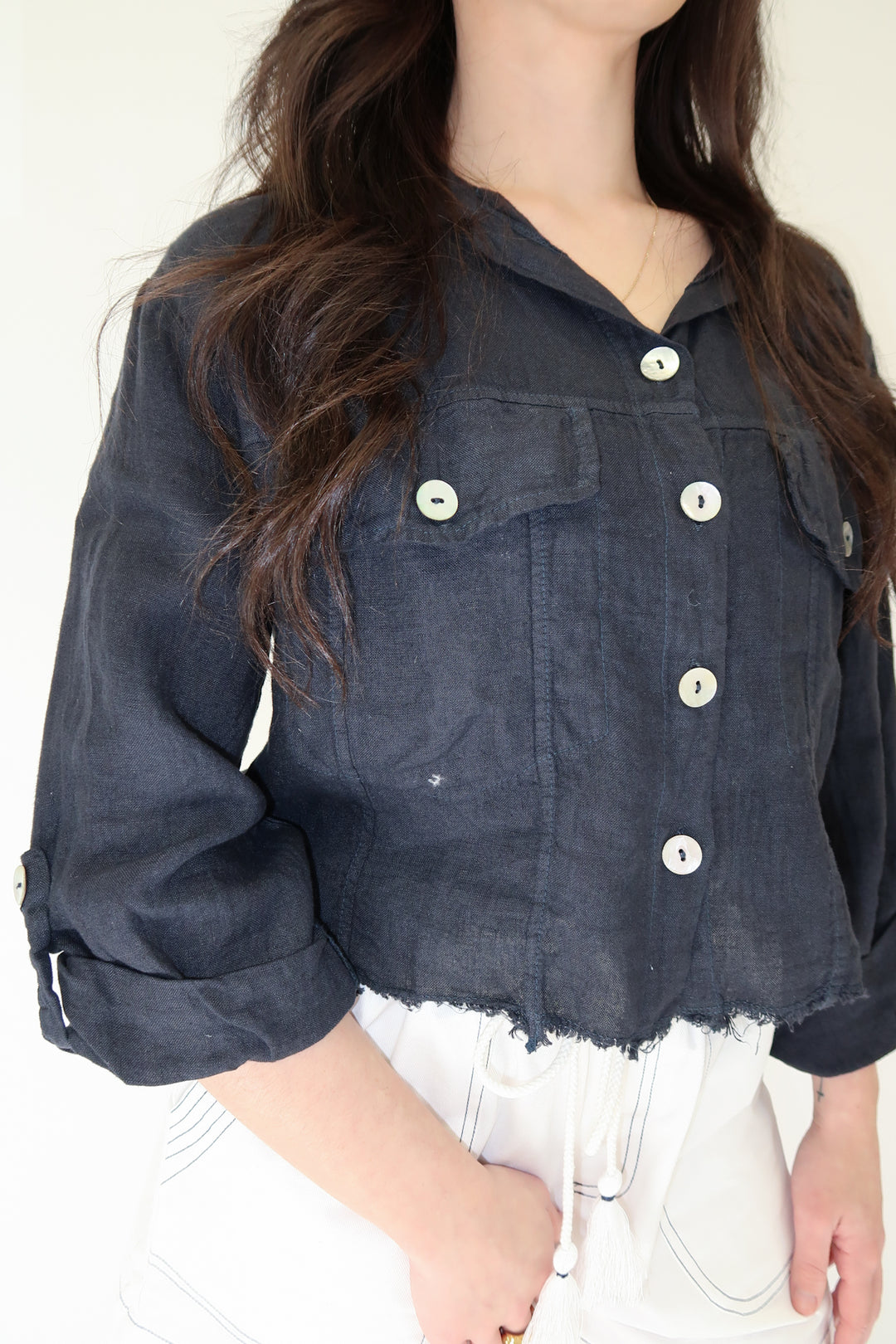 Out in the Air Linen Jacket - The Pink Tulip Clothing