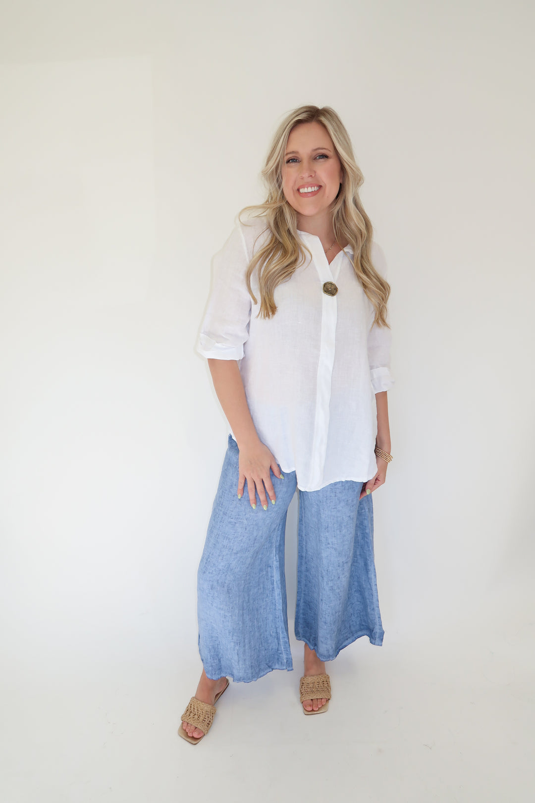 Barefoot State Linen Top - The Pink Tulip Clothing