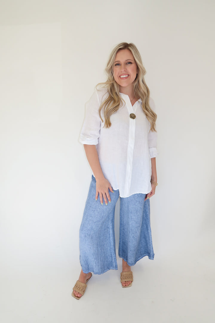 Barefoot State Linen Top - The Pink Tulip Clothing