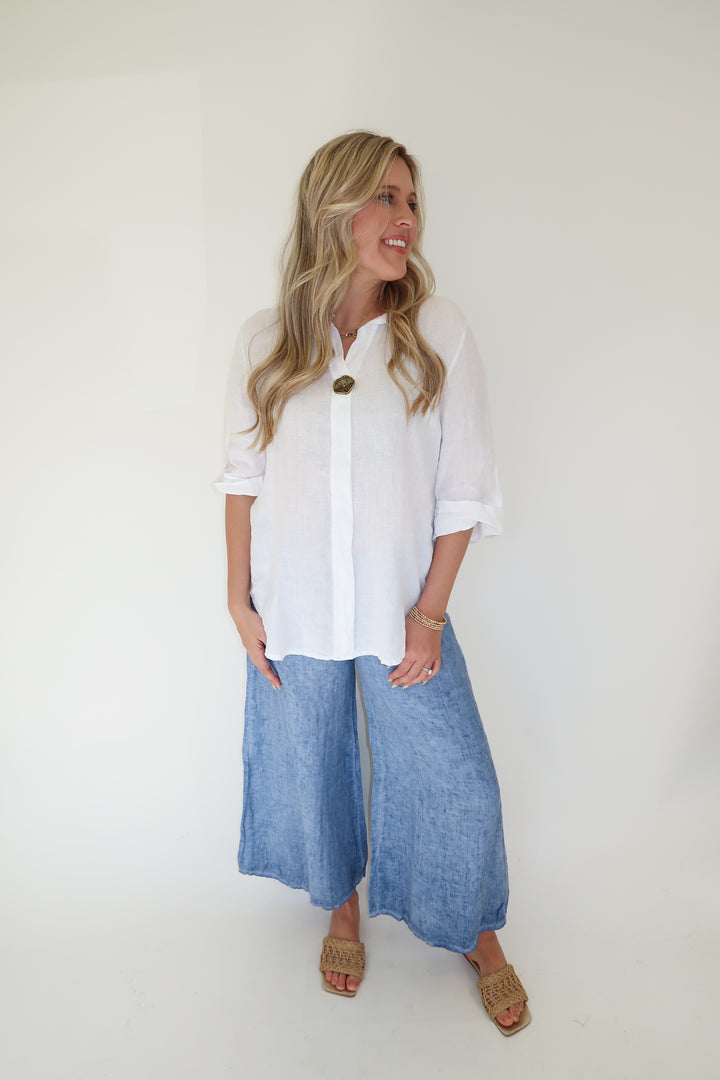 Barefoot State Linen Top - The Pink Tulip Clothing