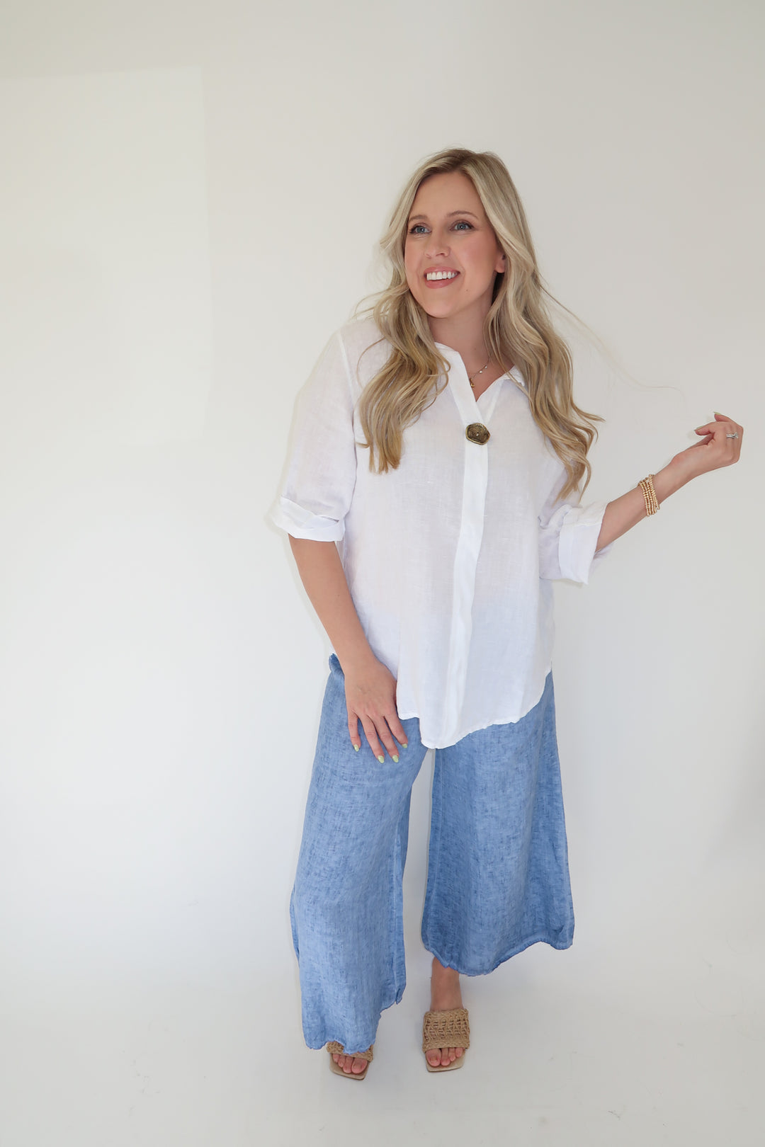 Barefoot State Linen Top - The Pink Tulip Clothing