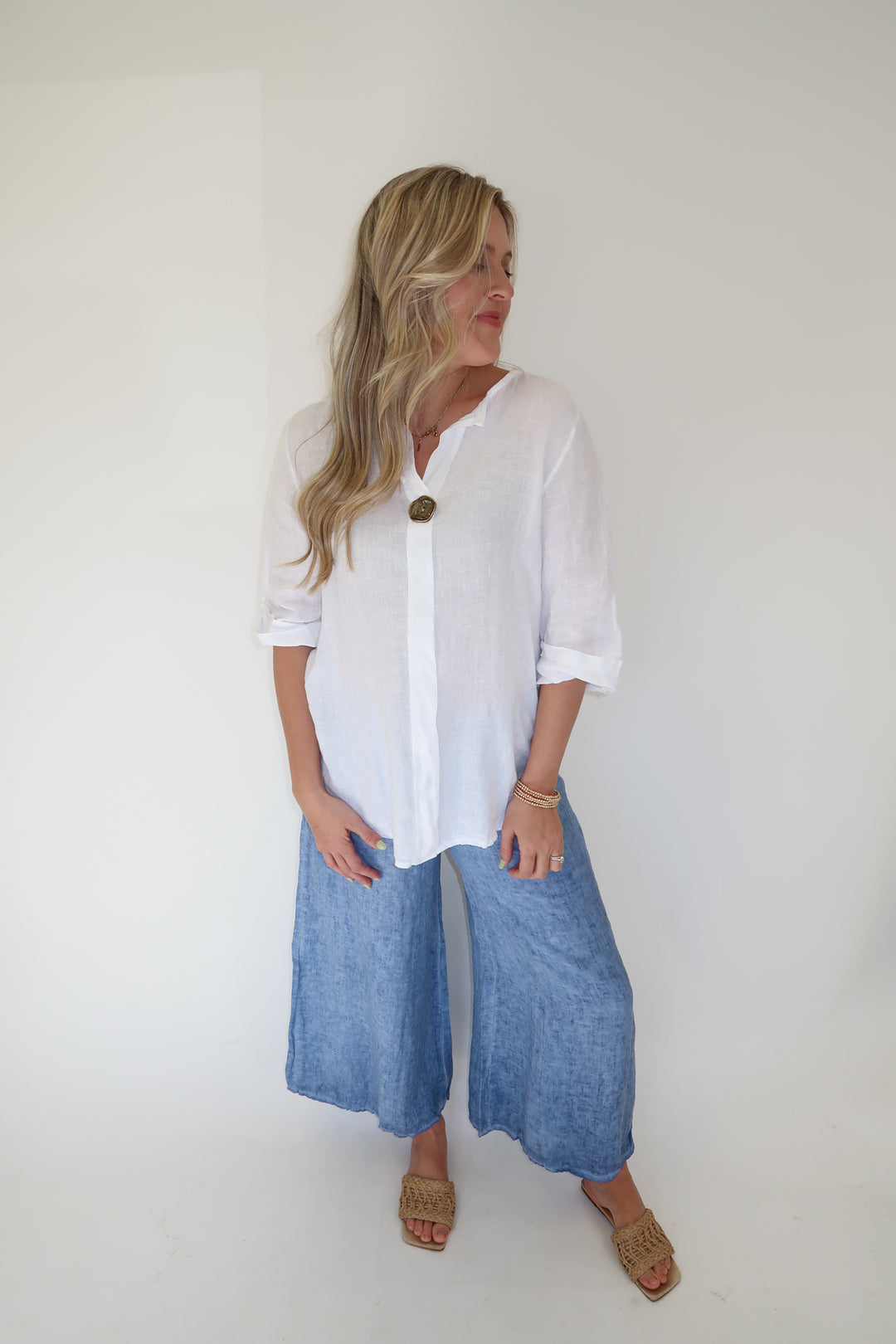 Barefoot State Linen Top - The Pink Tulip Clothing