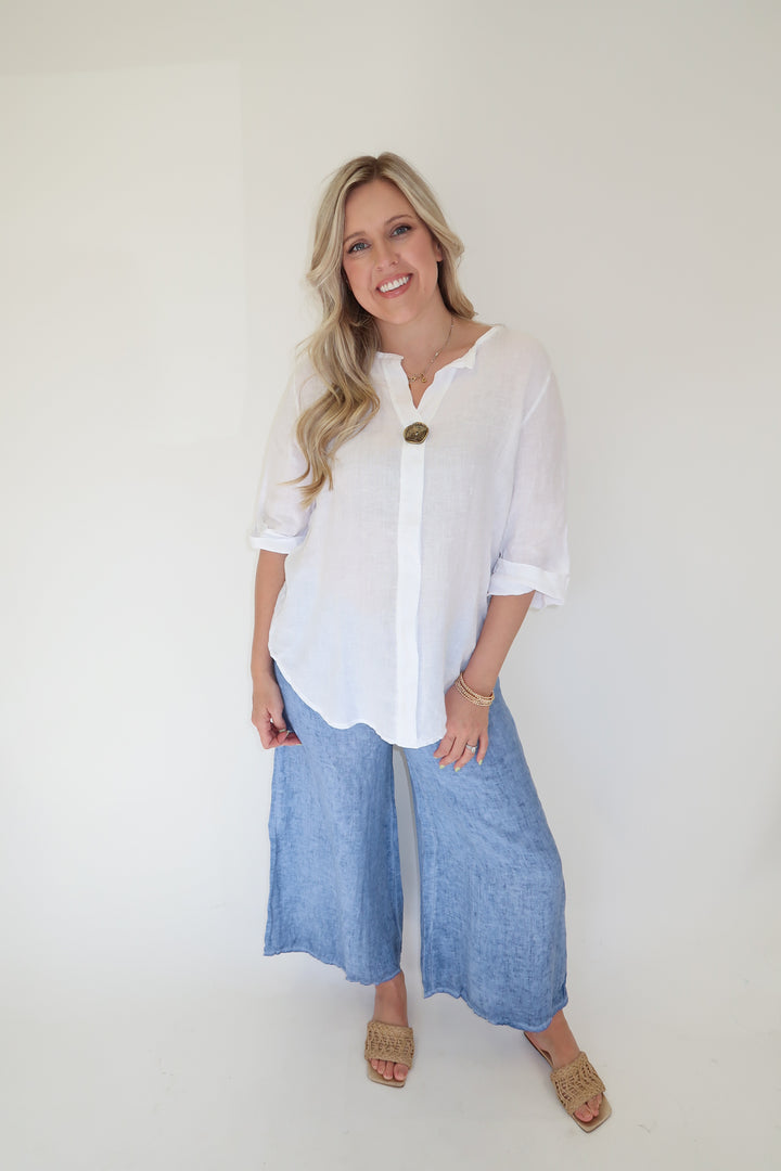 Barefoot State Linen Top - The Pink Tulip Clothing