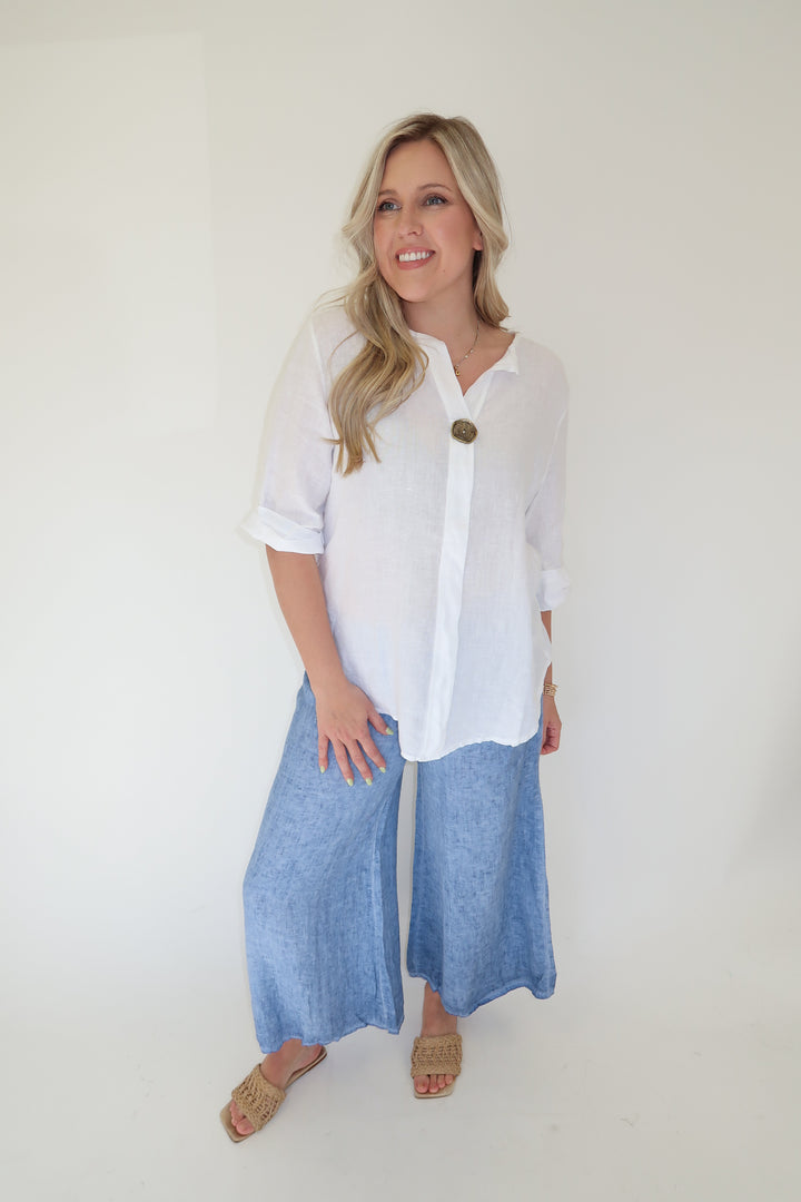 Barefoot State Linen Top - The Pink Tulip Clothing