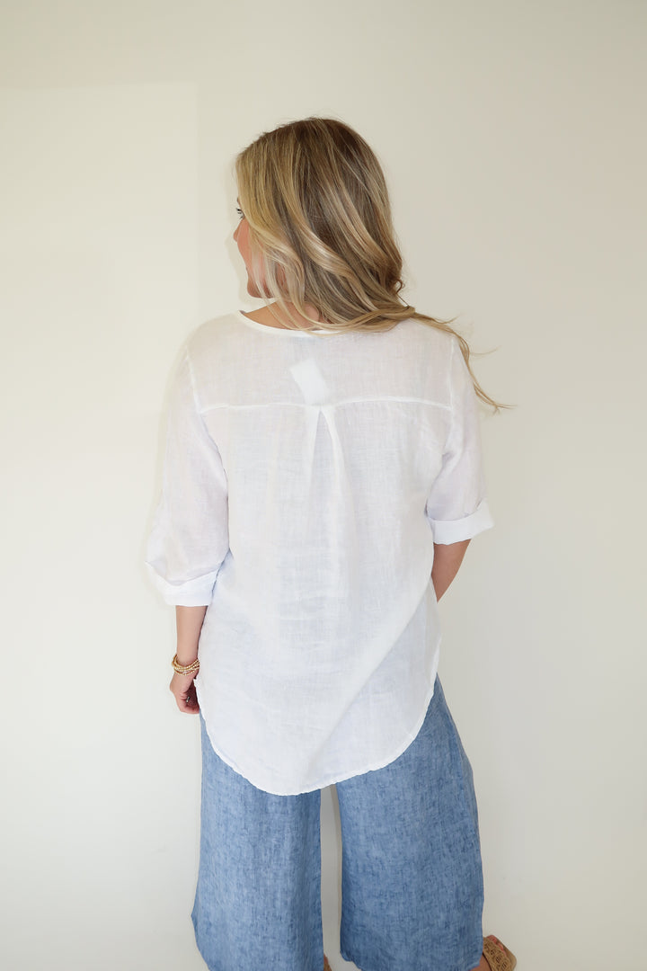 Barefoot State Linen Top - The Pink Tulip Clothing