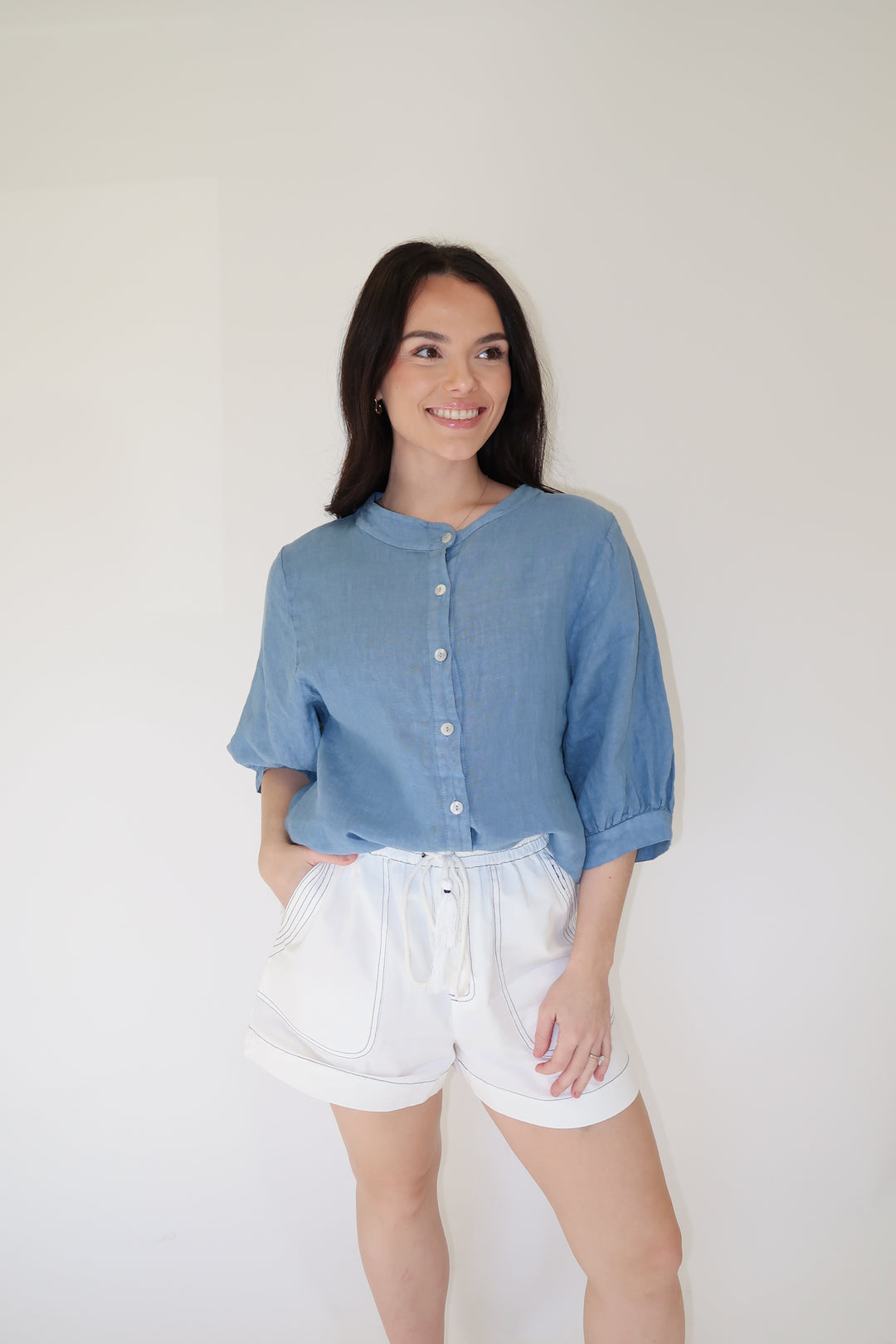 Warm Air Only Linen Top - The Pink Tulip Clothing