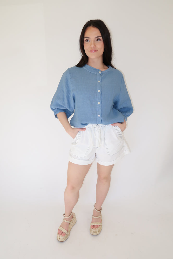 Warm Air Only Linen Top - The Pink Tulip Clothing