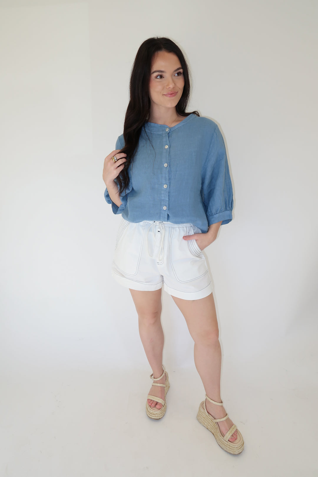 Warm Air Only Linen Top - The Pink Tulip Clothing