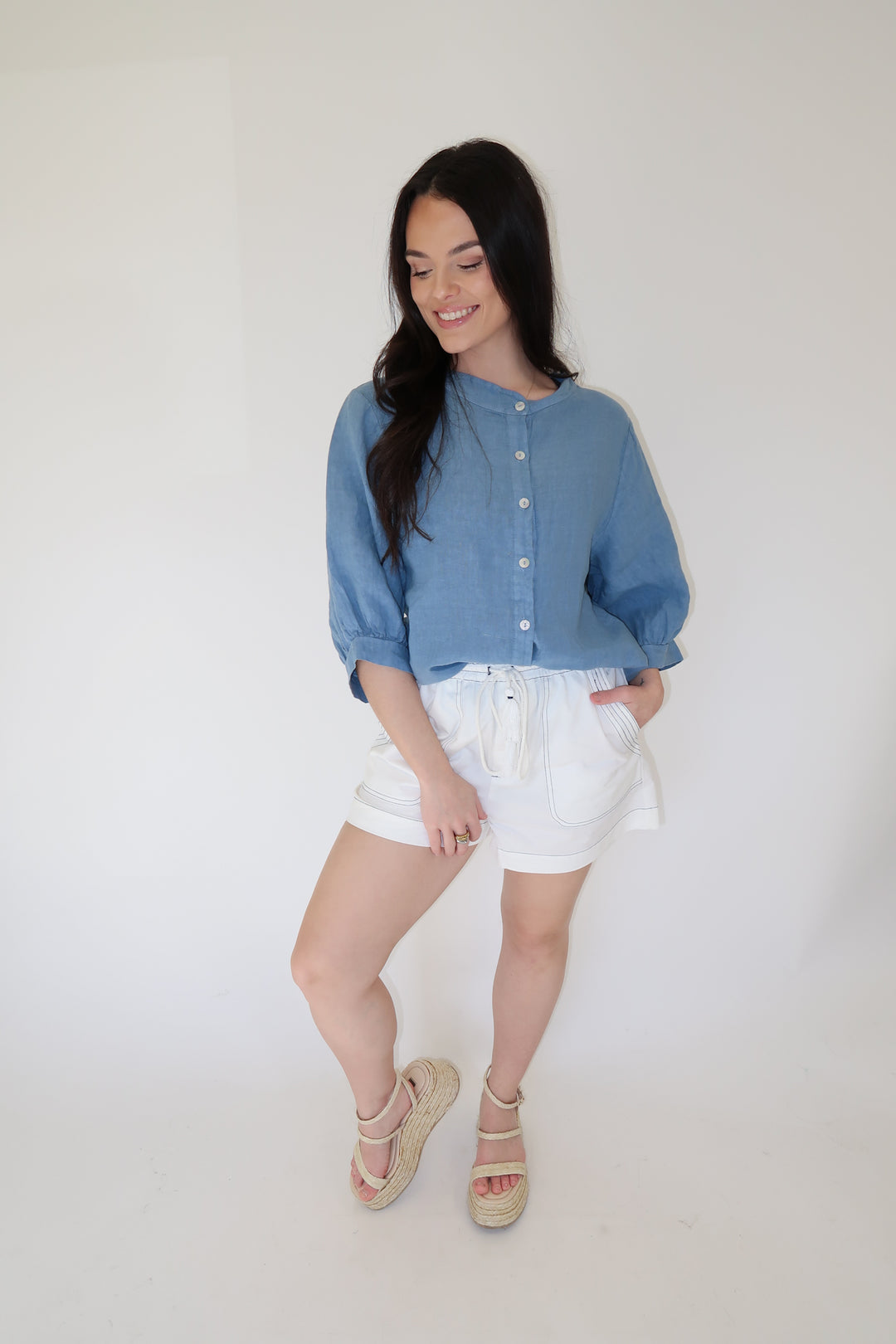 Warm Air Only Linen Top - The Pink Tulip Clothing