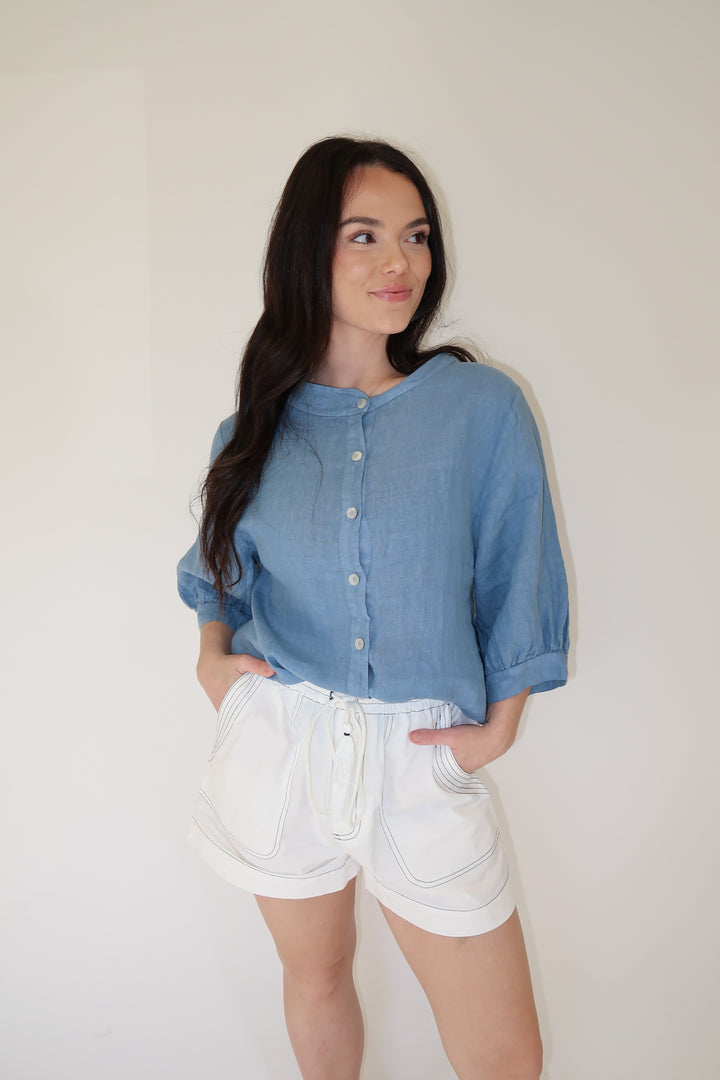 Warm Air Only Linen Top - The Pink Tulip Clothing