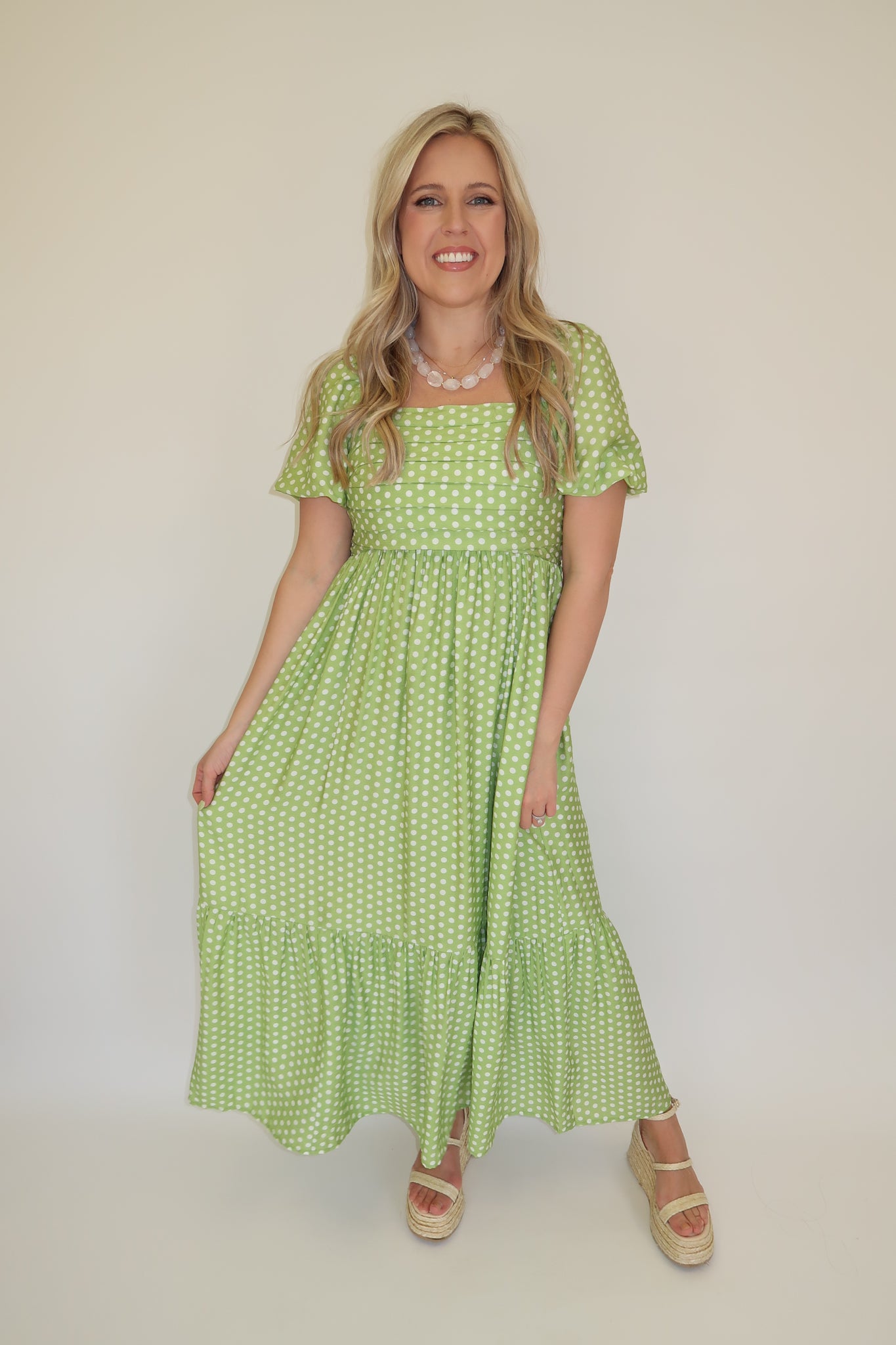 spot midi dress BEVERLY NATURAL SPOT MIDI DRESS DISSH