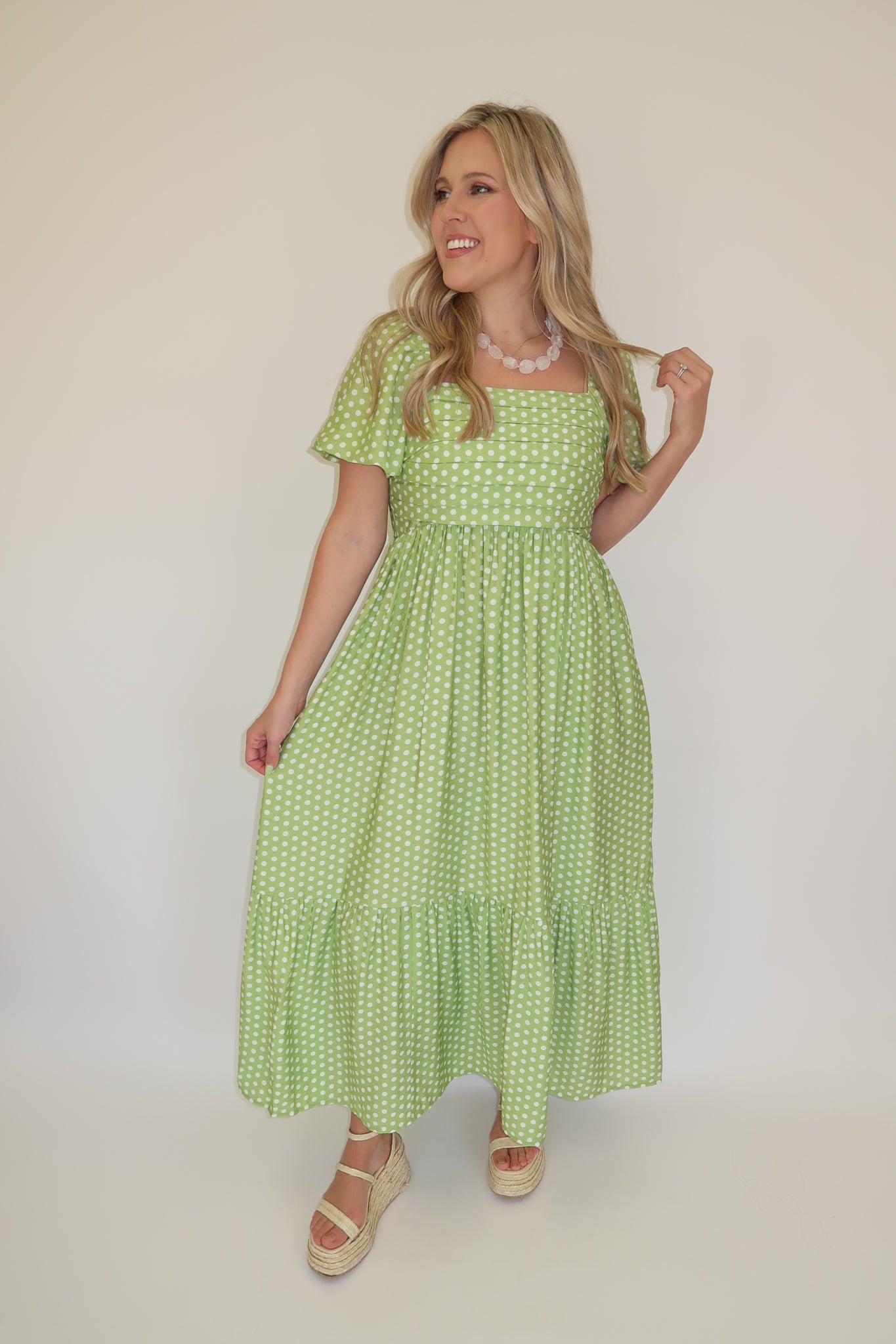 tulip midi dress Green Print and a princess Tulip Tango Midi Dress -