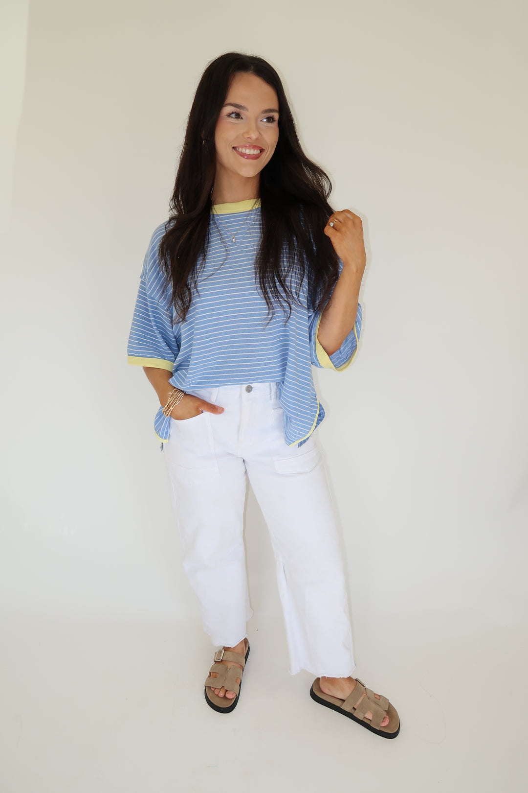 Coastal Stripe Top - The Pink Tulip Clothing