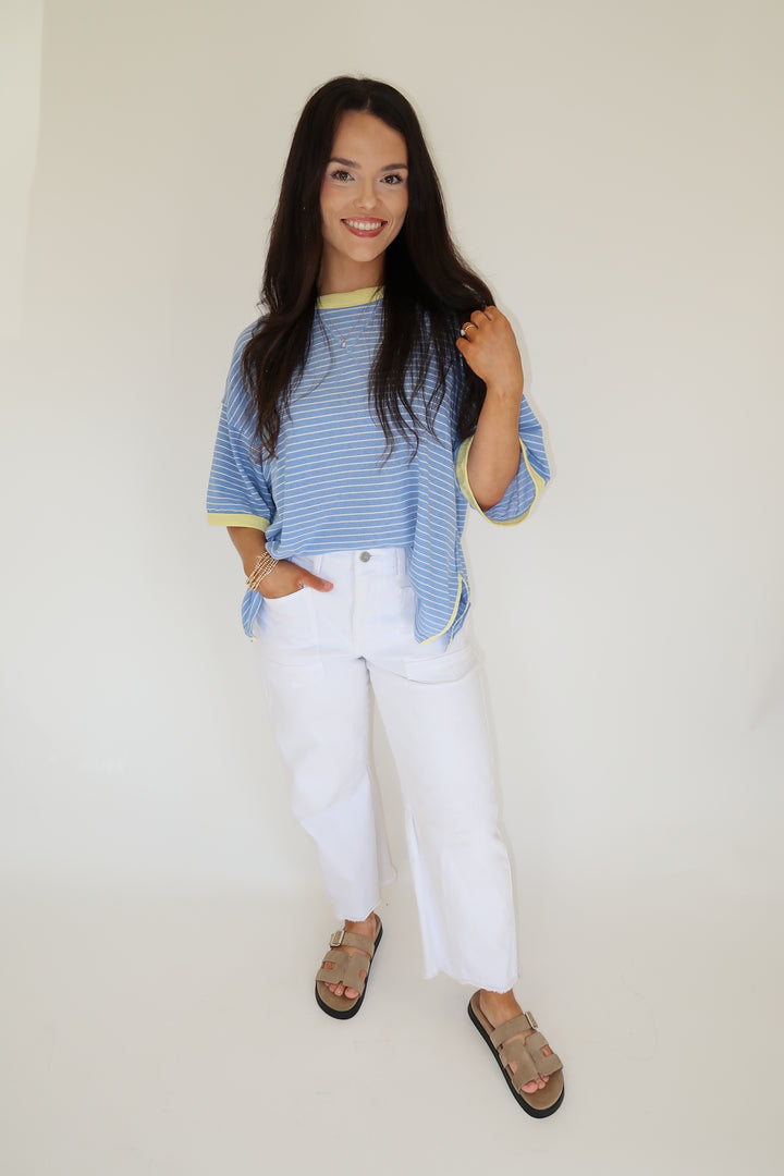 Coastal Stripe Top - The Pink Tulip Clothing