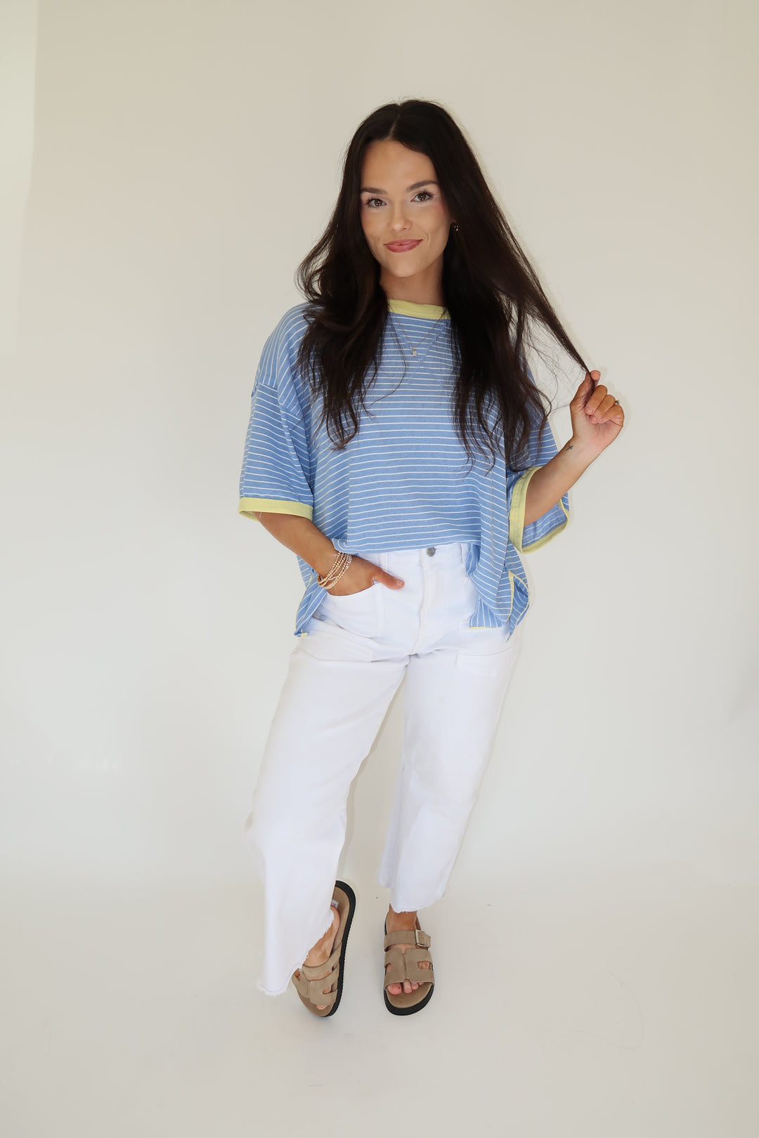 Coastal Stripe Top - The Pink Tulip Clothing