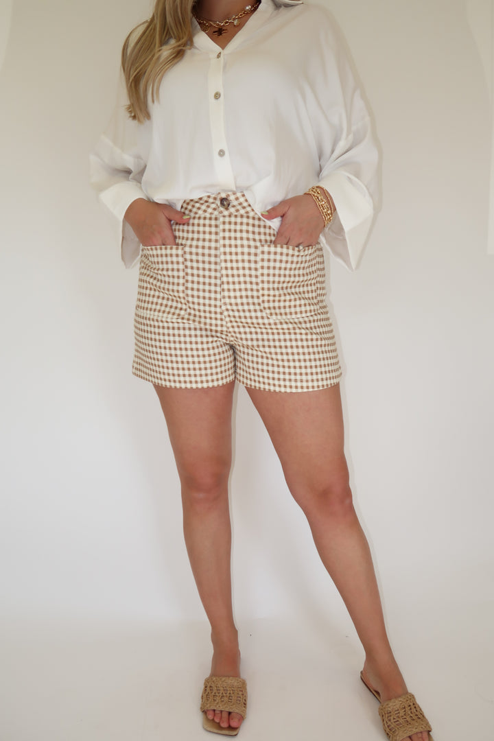 Pretty in Check Shorts - The Pink Tulip Clothing