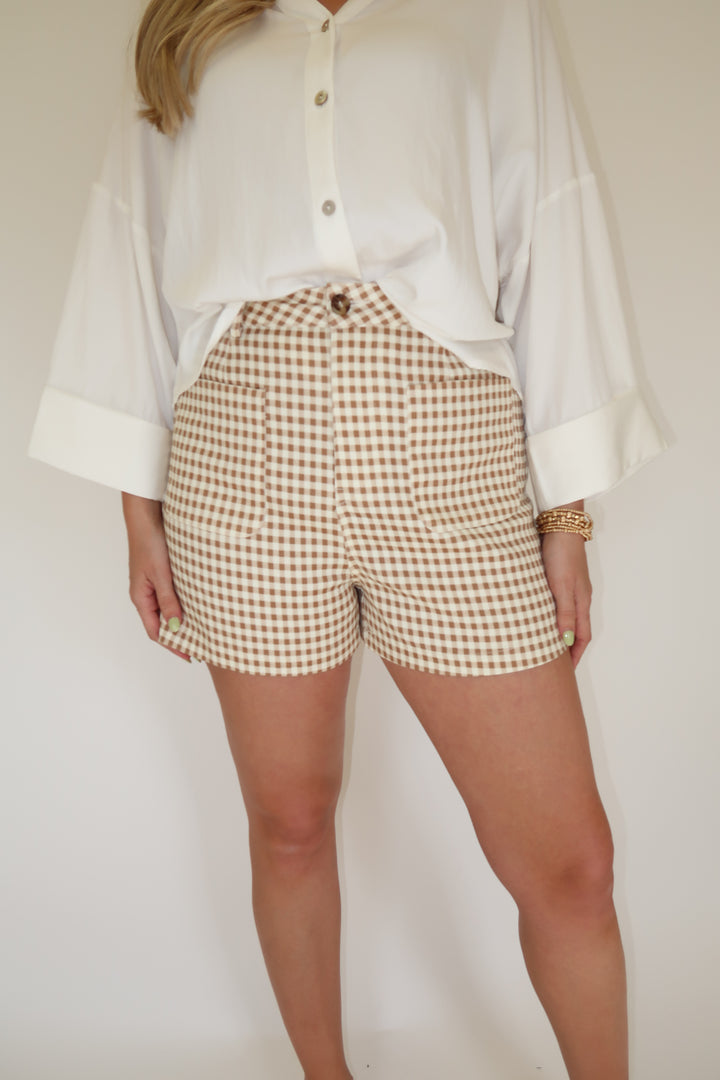 Pretty in Check Shorts - The Pink Tulip Clothing