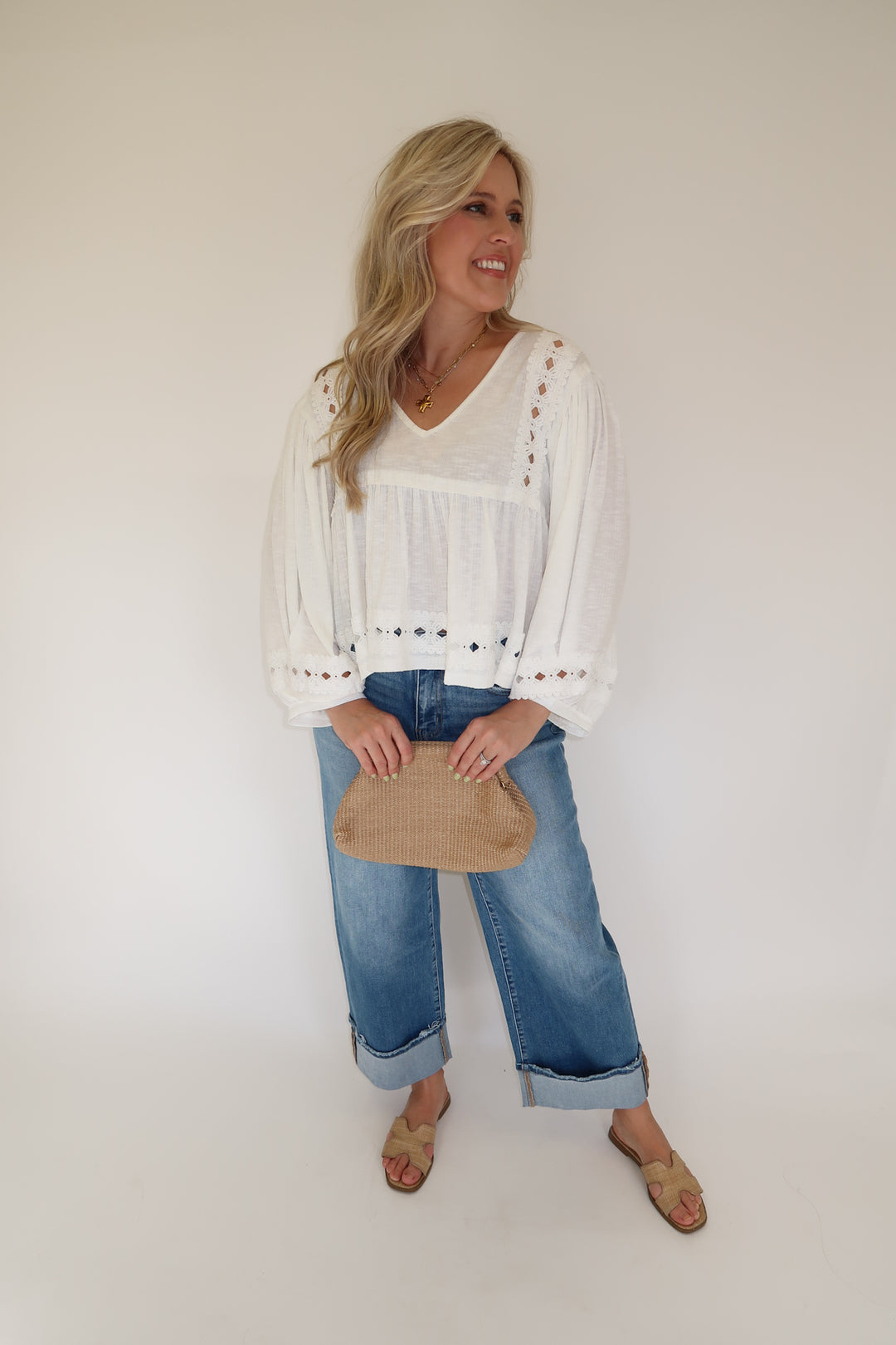 Lovely Lace Trim Top - The Pink Tulip Clothing