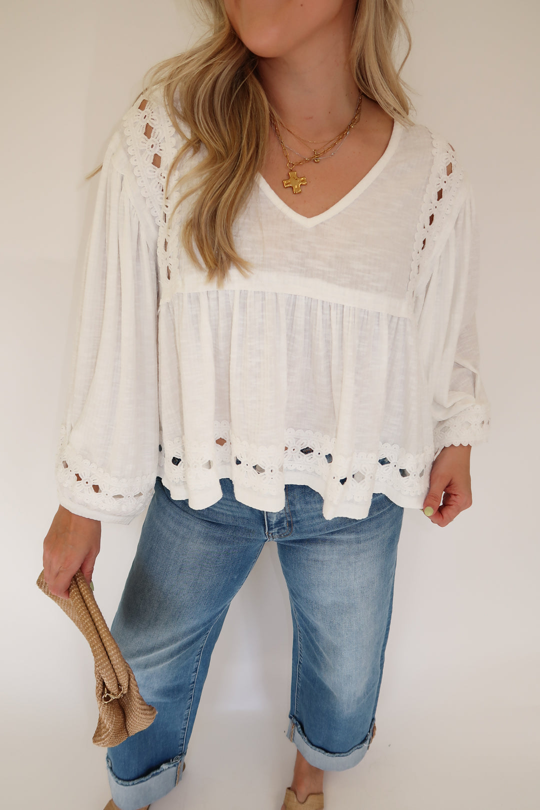 Lovely Lace Trim Top - The Pink Tulip Clothing
