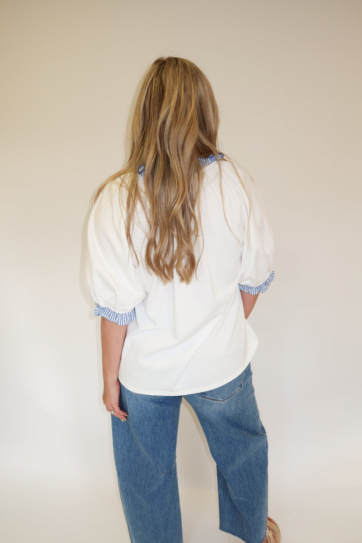 Ruffle Line Top - The Pink Tulip Clothing