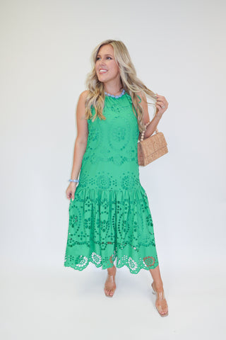 Sweet Garden Eyelet Dress - The Pink Tulip Clothing