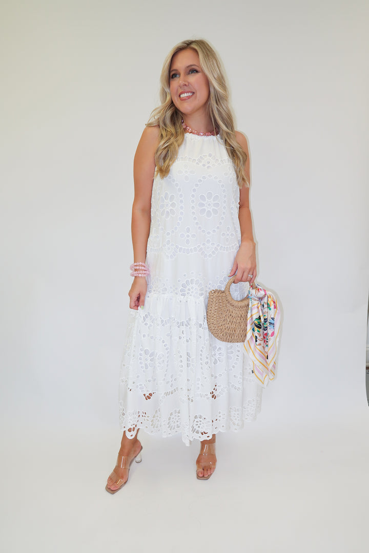 Sweet Garden Eyelet Dress - The Pink Tulip Clothing
