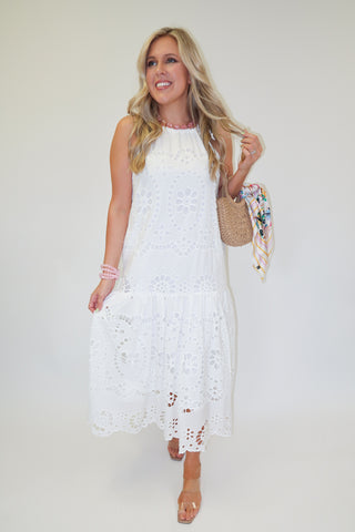 Sweet Garden Eyelet Dress - The Pink Tulip Clothing