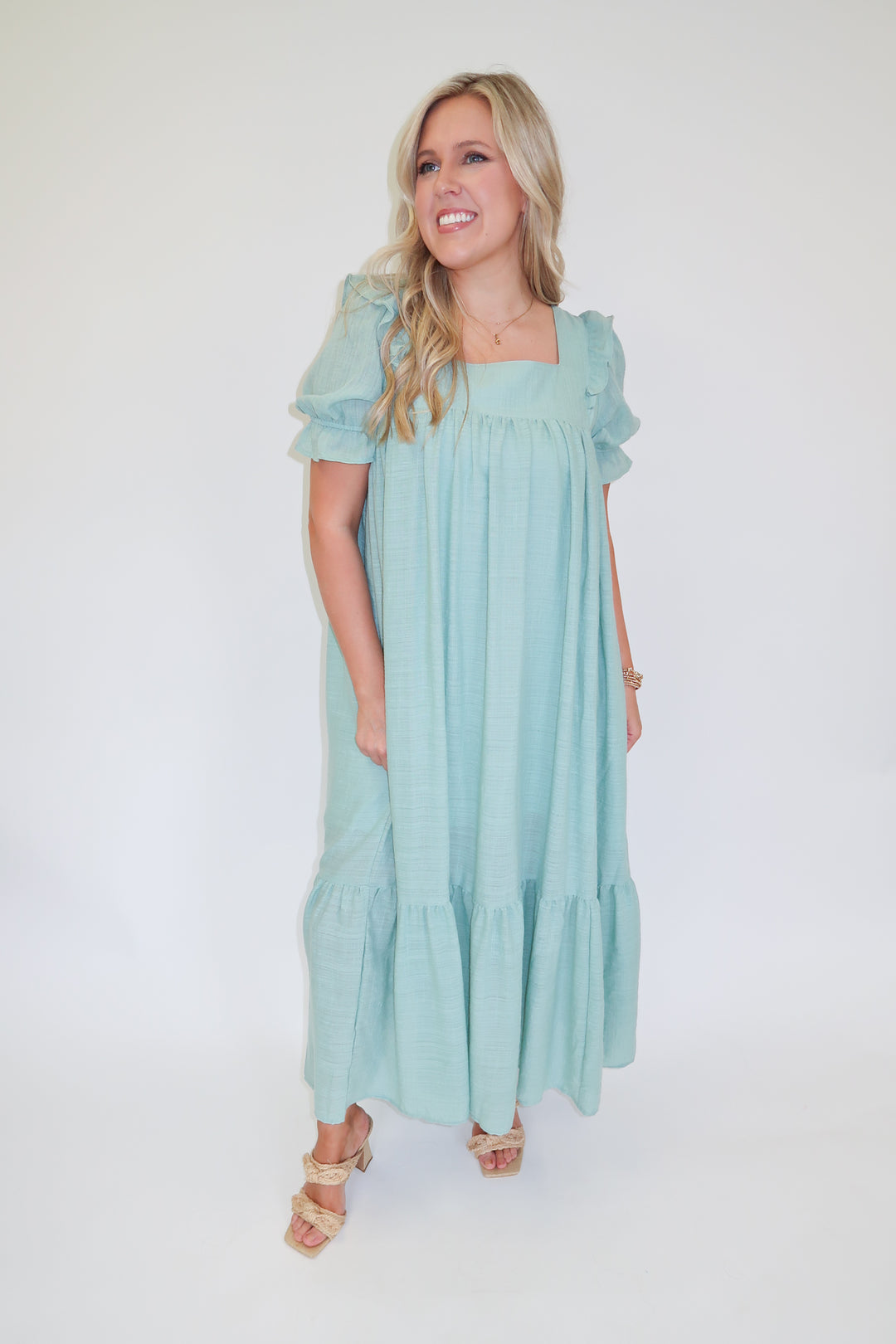 Soft Ruffle Midi Dress - The Pink Tulip Clothing