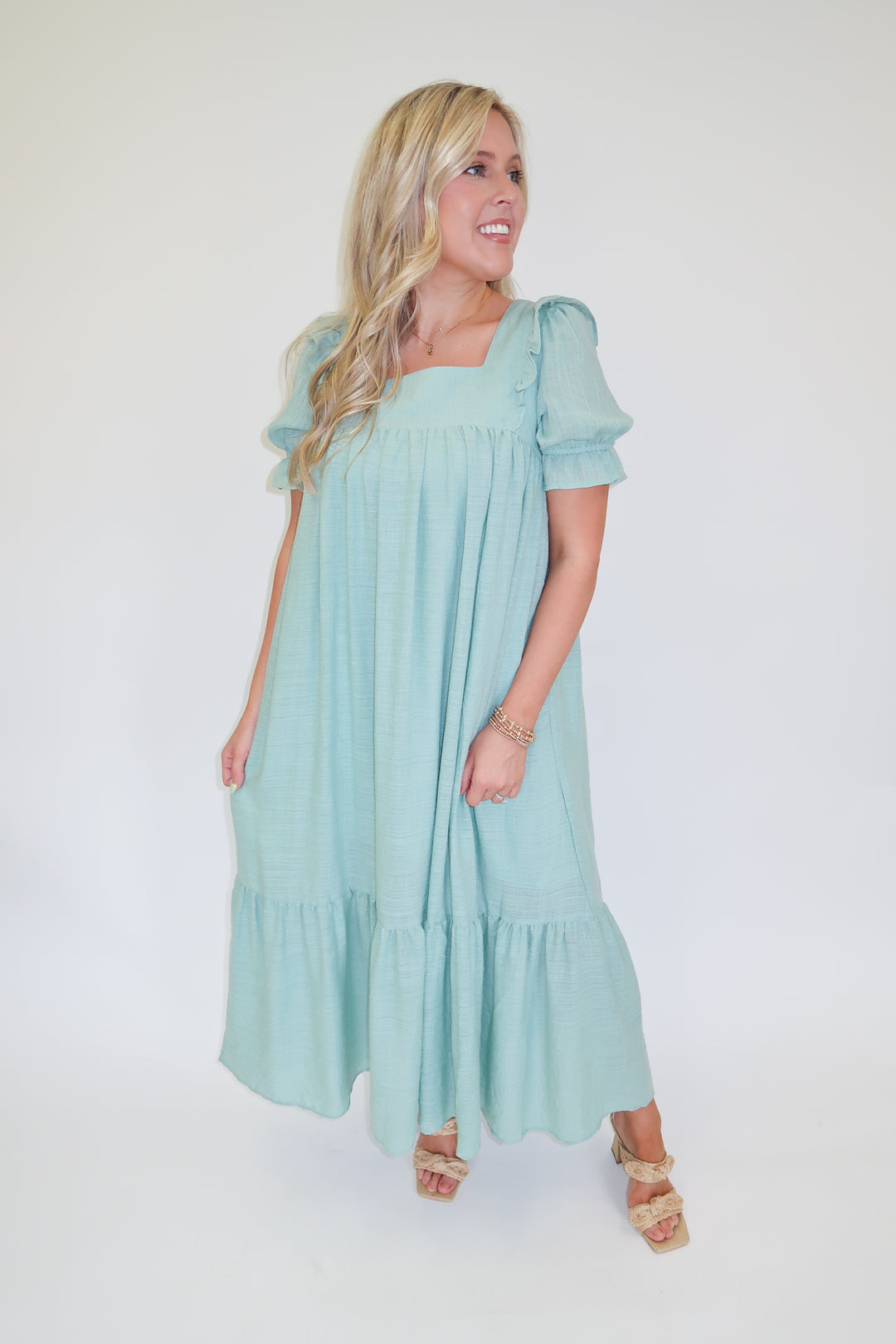 Soft Ruffle Midi Dress - The Pink Tulip Clothing