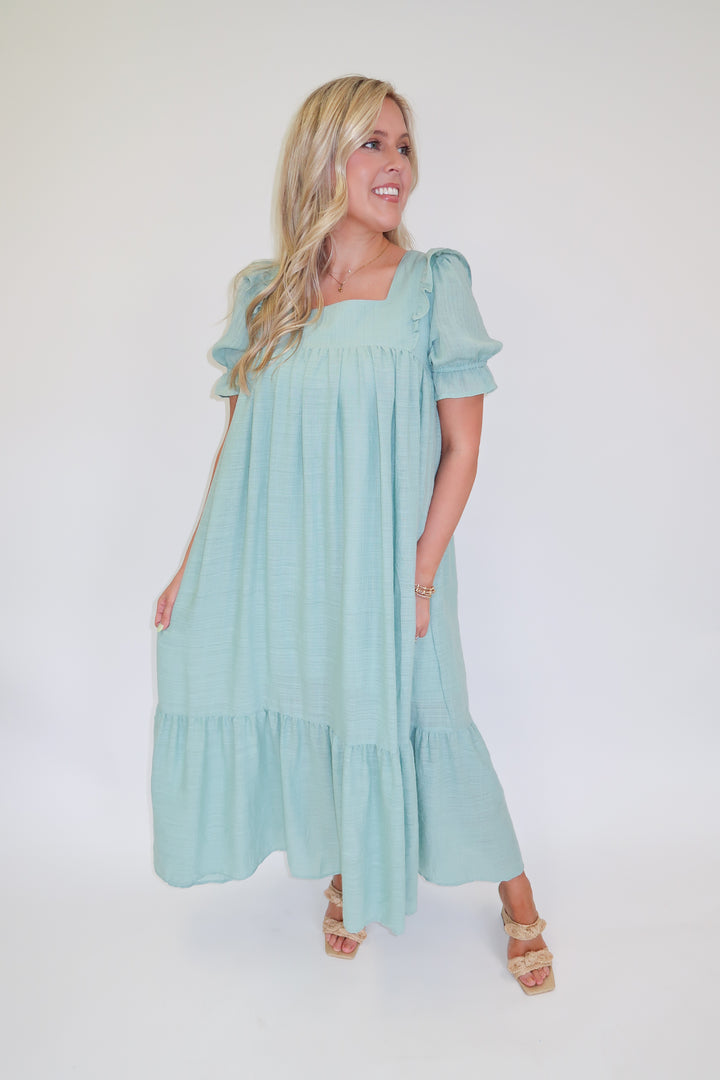 Soft Ruffle Midi Dress - The Pink Tulip Clothing