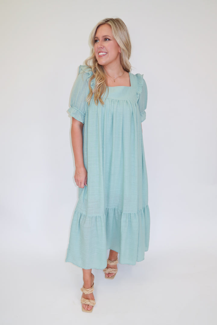 Soft Ruffle Midi Dress - The Pink Tulip Clothing