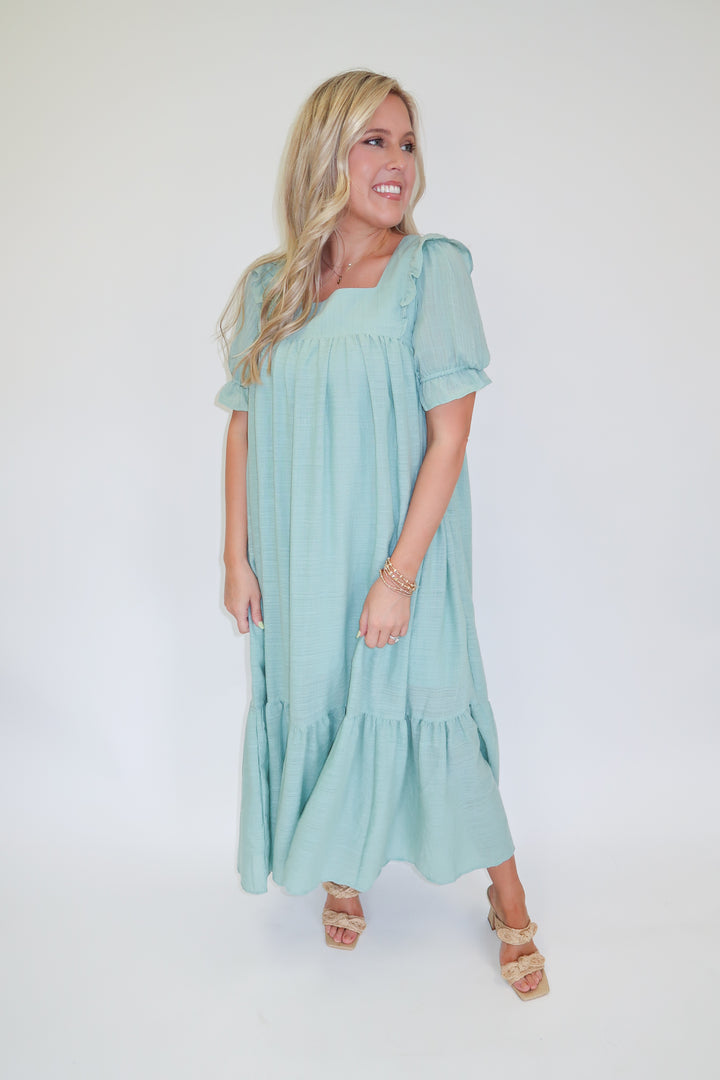 Soft Ruffle Midi Dress - The Pink Tulip Clothing