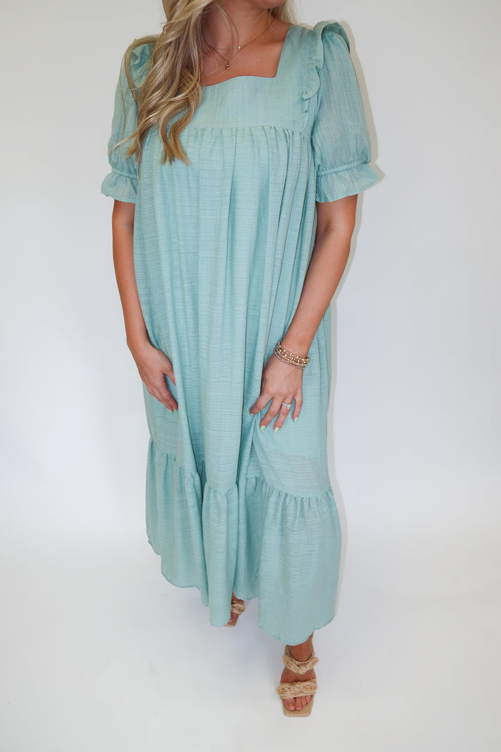 Soft Ruffle Midi Dress - The Pink Tulip Clothing