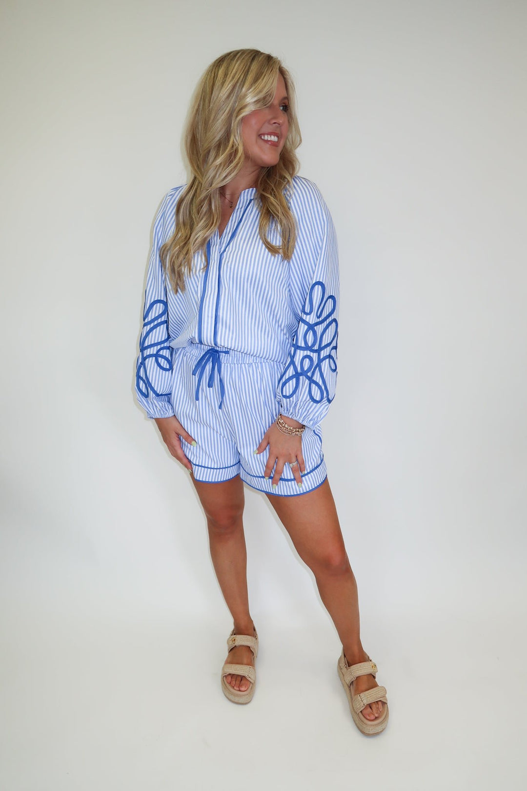 Seaside Scroll Top - The Pink Tulip Clothing